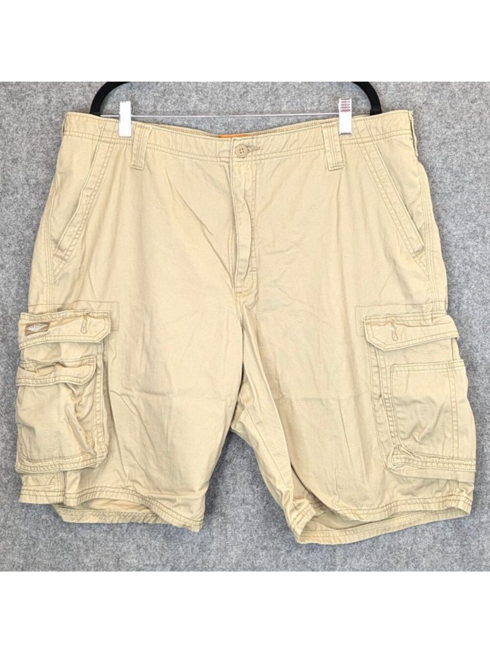 Lee Dungarees Mens 40 Cargo Shorts Khaki Beige Cotton Multi Pocket Casual Hiking - Picture 2 of 7